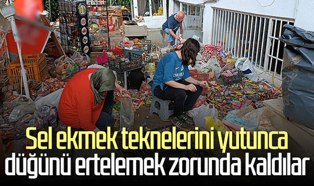 Samsun'da sel ekmek teknelerini yutunca düğünü ertelemek zorunda kaldılar