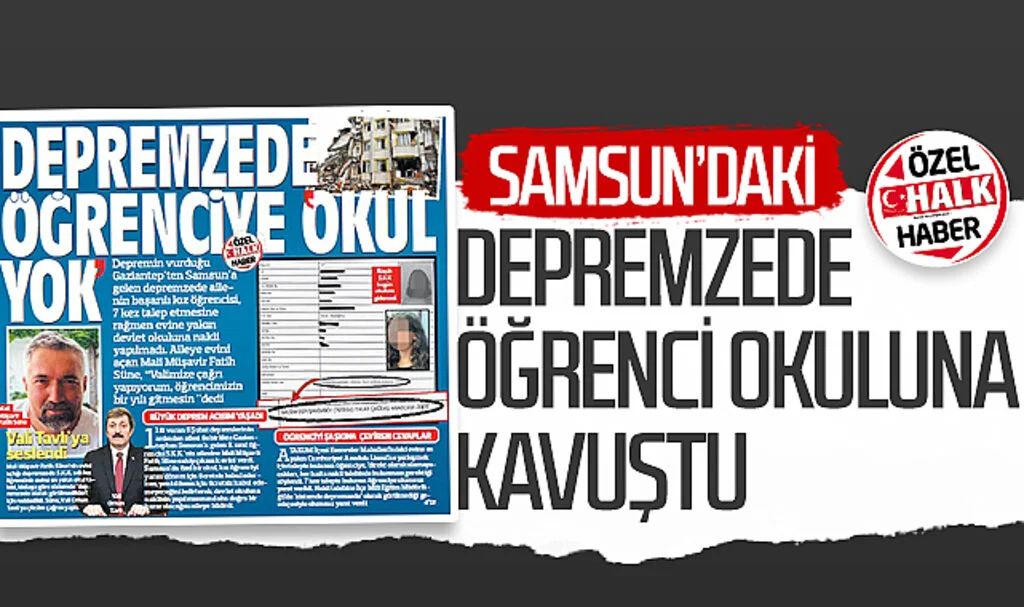 Samsun'daki depremzede öğrenci okuluna kavuştu