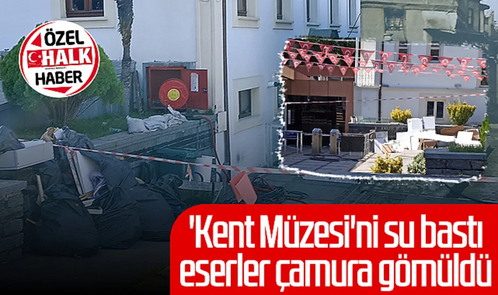 'Samsun Kent Müzesi'ni su bastı eserler çamura gömüldü