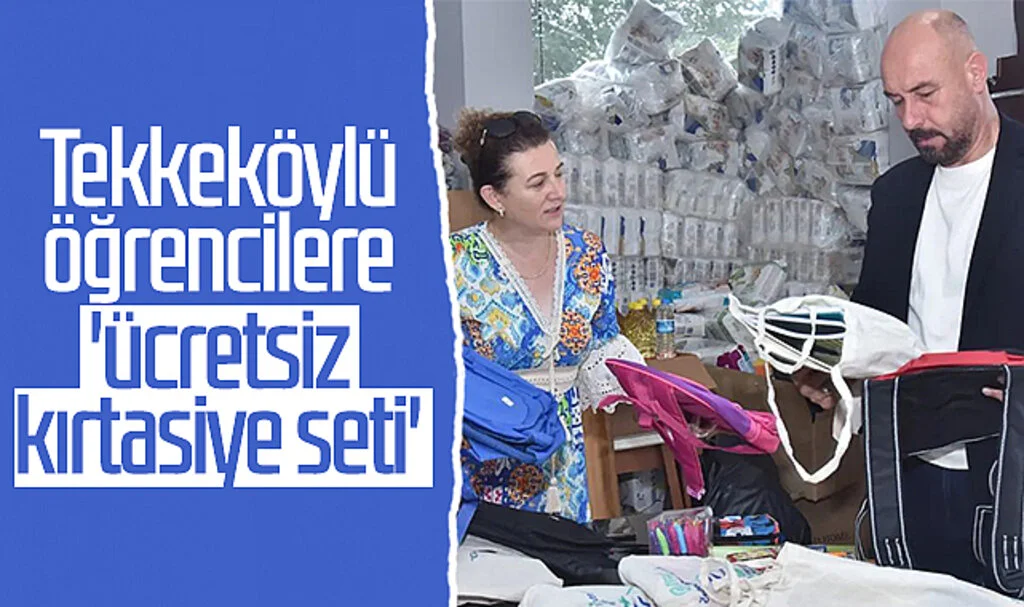 Tekkeköylü öğrencilere 'ücretsiz kırtasiye seti'