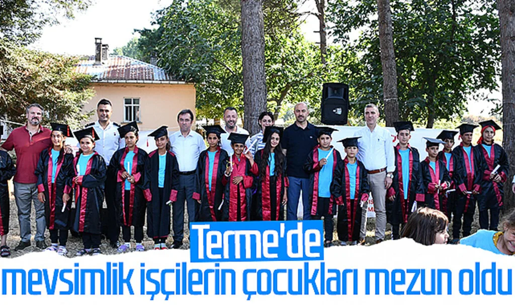 Terme'de mevsimlik işçilerin çocukları mezun oldu