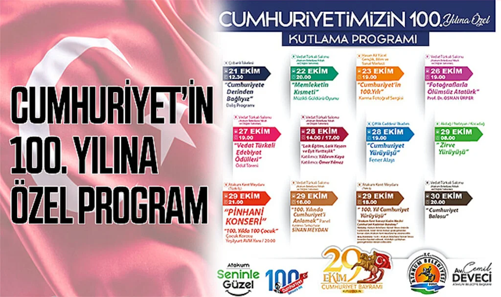 Atakum Belediyesi'nden Cumhuriyet’in 100. Yılına özel program
