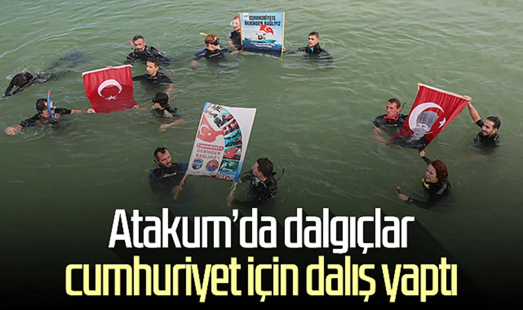 Atakum'da dalgıçlar cumhuriyet için dalış yaptı