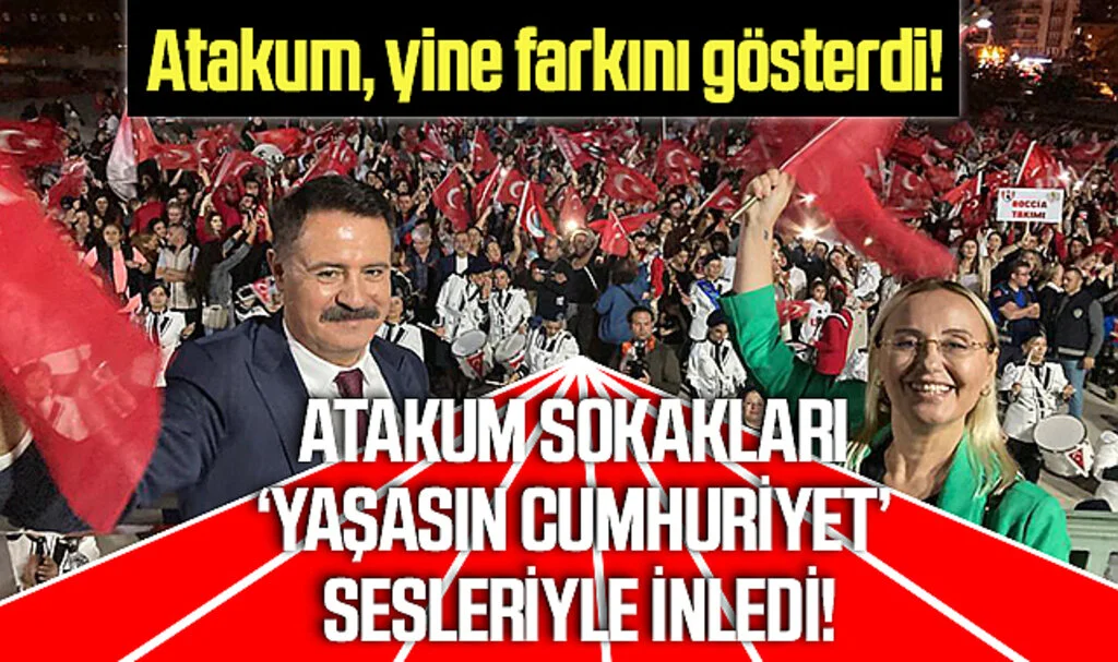 Atakum, yine farkını gösterdi! Atakum sokakları 'Yaşasın Cumhuriyet' sesleriyle inledi!