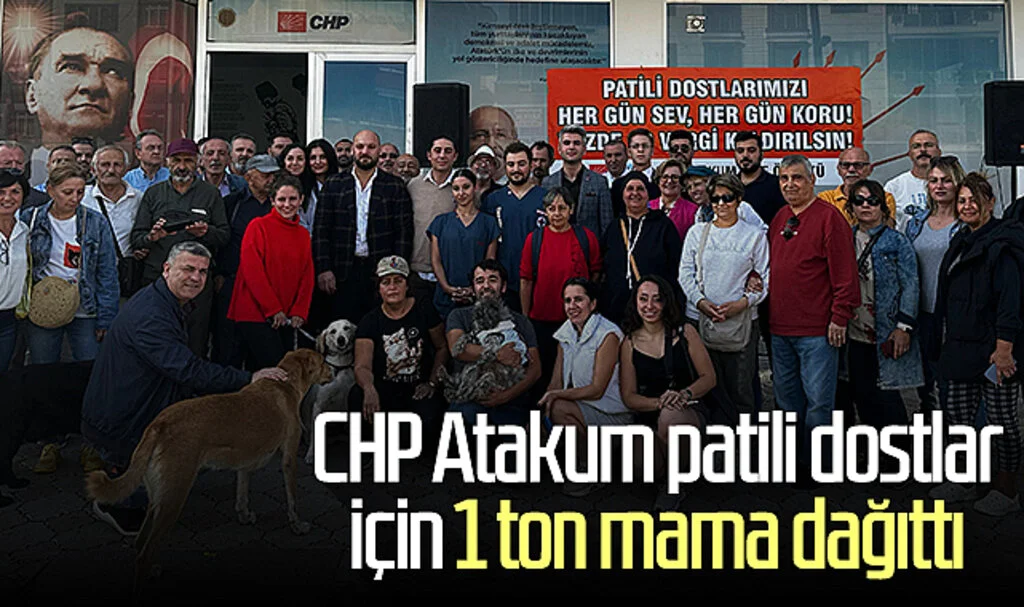 CHP Atakum patili dostlar için 1 ton mama dağıttı