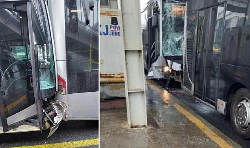 İstanbul'da iki metrobüs çarpıştı