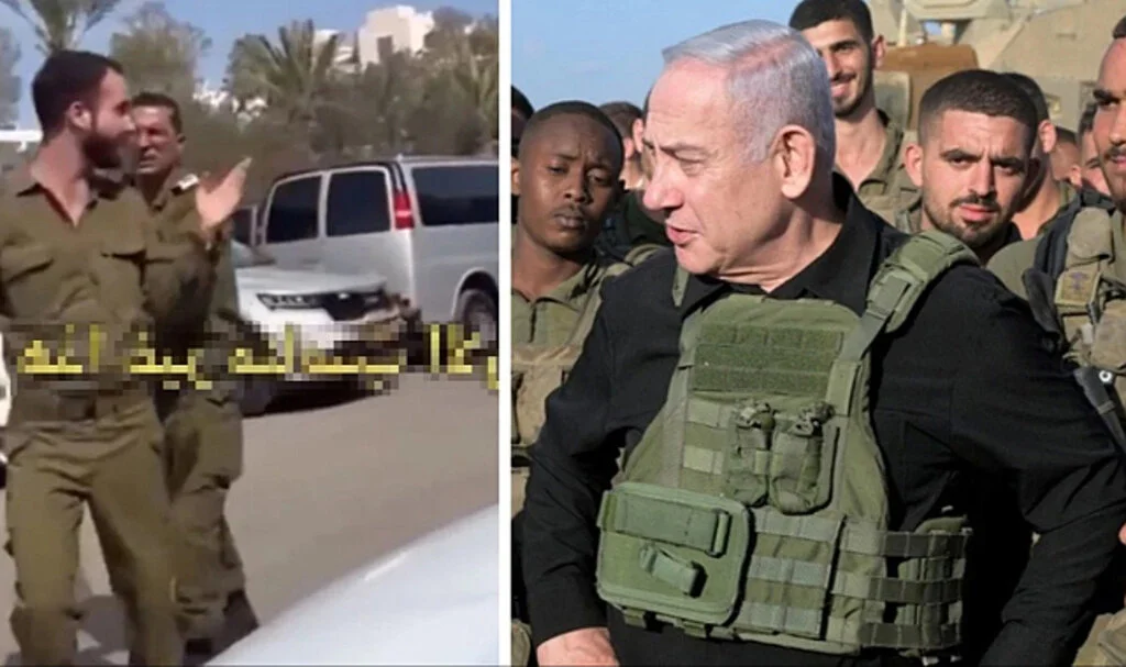 Netanyahu'ya bağırıp tepki gösteren İsrailli askeri zor susturdular