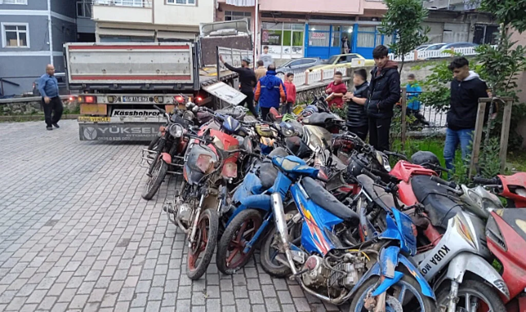 Ordu’da Men edilen motosikletler geri dönüşüme 