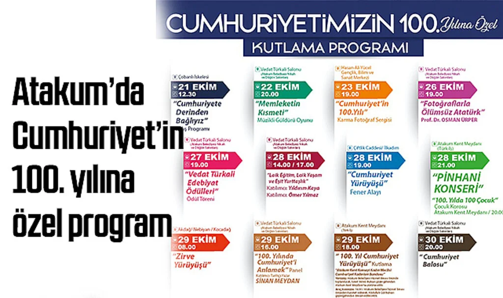 Samsun Atakum’da Cumhuriyet’in 100. yılına özel program