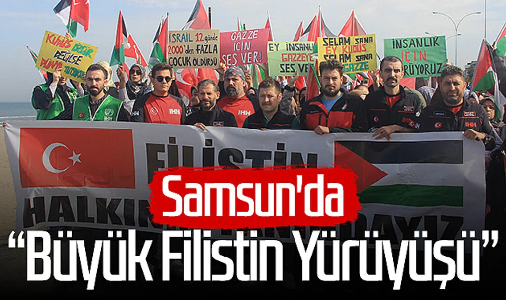 Samsun'da "Büyük Filistin Yürüyüşü" düzenlendi