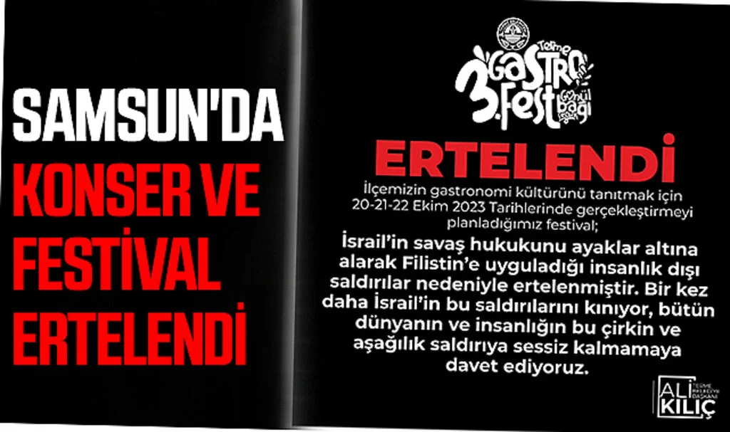 Samsun'da konser ve festival ertelendi