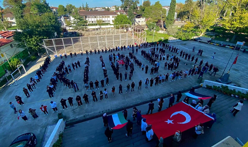 Samsun'da öğrencilerden Filistin'e destek, İsrail'e tepki