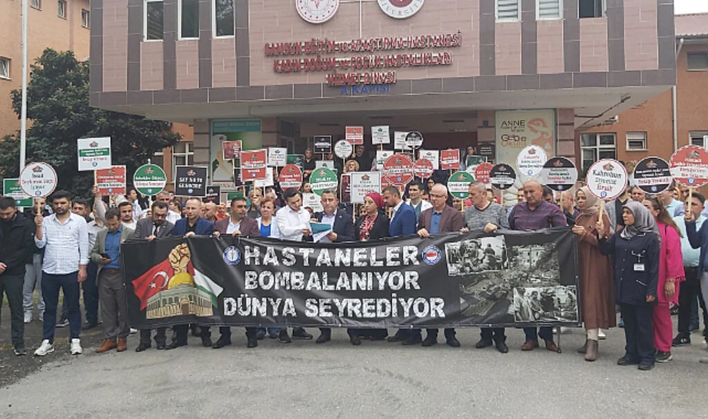 Samsun'da Sağlık Sen'den Filistin'e destek 