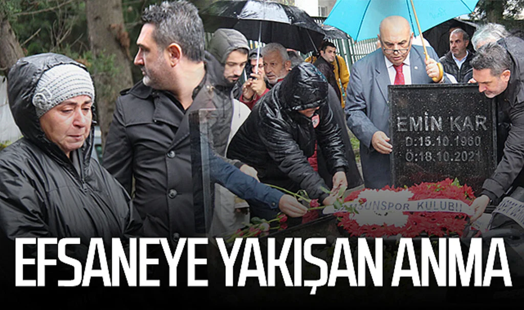 Samsunspor'un efsane kaptanı Emin Kar kabri başında anıldı