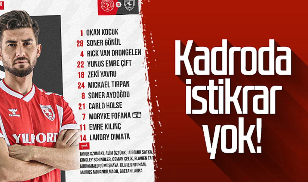 Samsunspor'un kadrosunda istikrar yok