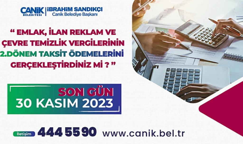 Canik’te vergi ödemeleri  için son tarih: 30 Kasım 