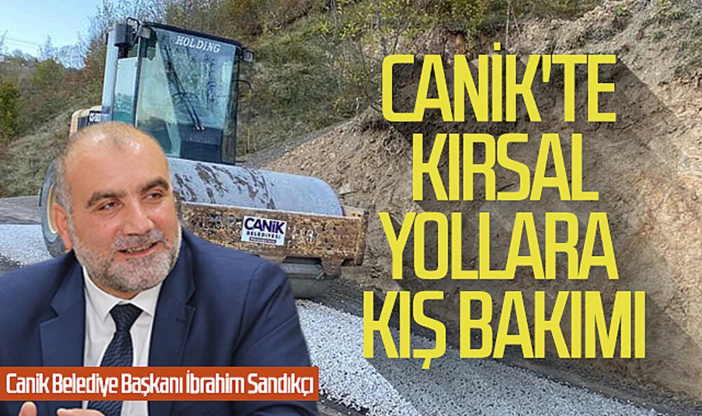 Samsun Canik'te kırsal yollara kış bakımı