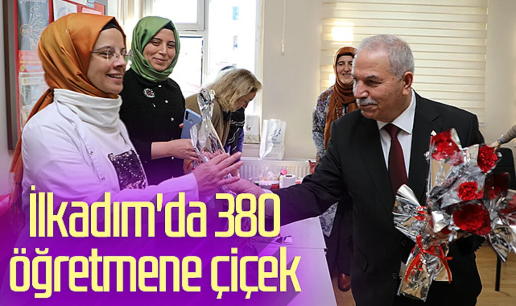 Samsun İlkadım'da 380 öğretmene çiçek
