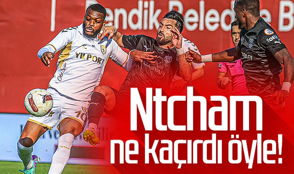 Samsunspor'un Pendikspor maçında Ntcham yüzde yüzlük golü kaçırdı