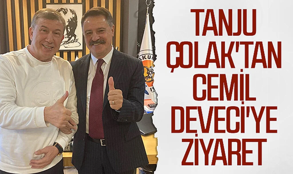 Avrupa Gol Kralı Tanju Çolak'tan Atakum Belediye Başkanı Cemil Deveci'ye ziyaret 