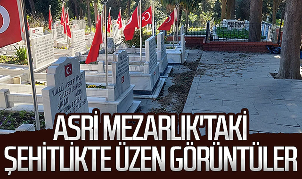 Samsun Asri Mezarlık'taki  şehitlikte üzen görüntüler 