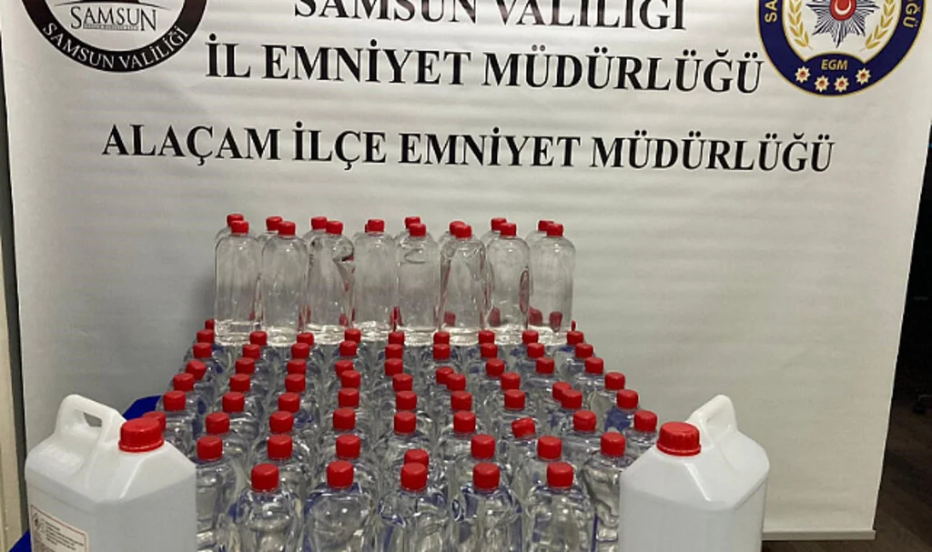 Samsun'da 160 litre etil alkol ele geçirildi