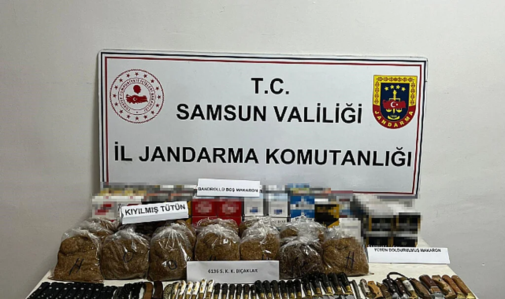 Samsun'da jandarma tütün mamulleri ele geçirdi