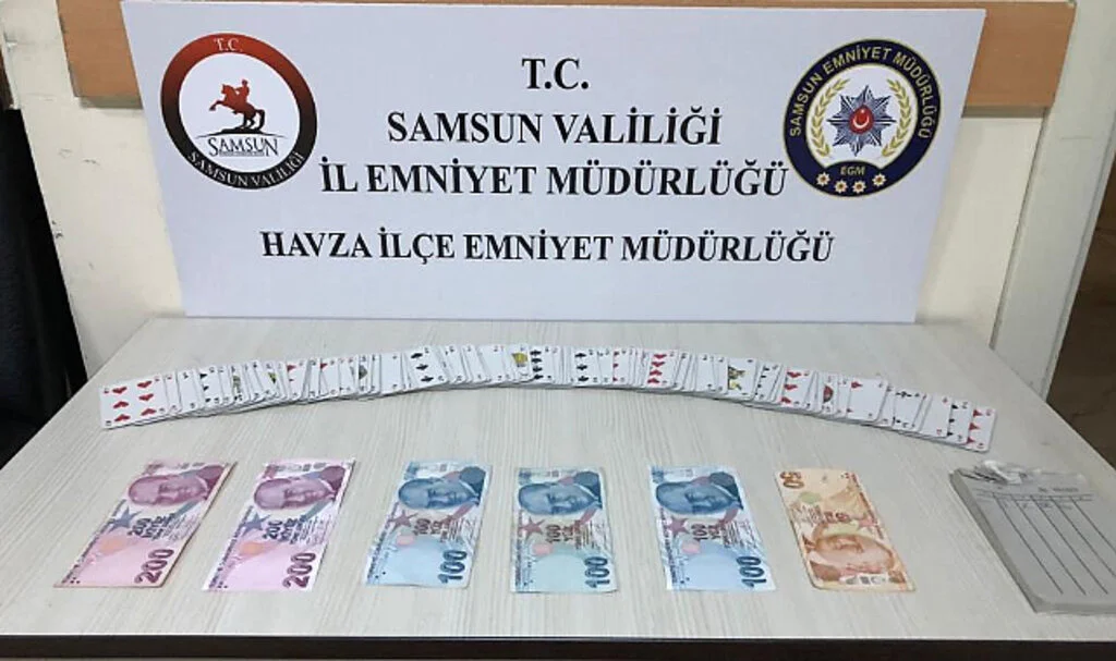 Samsun Havza'da Kumar oynayan 5 kişiye 20 bin 275 lira ceza
