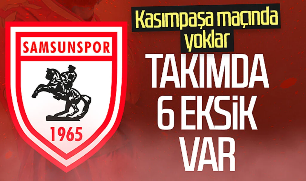 Samsunspor'da 6 eksik var! Kasımpaşa maçında yoklar…