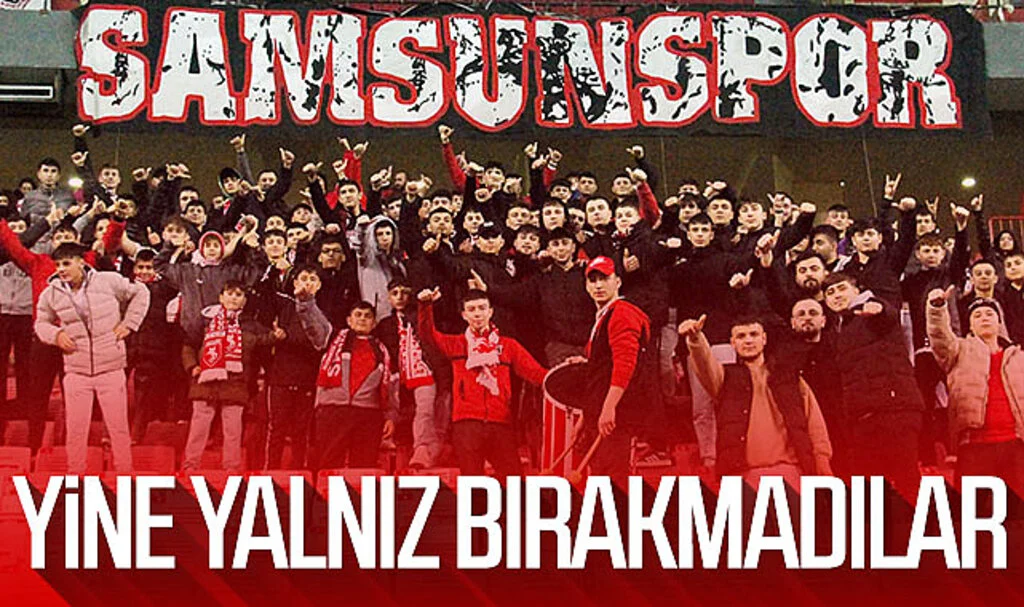 Samsunsporlu taraftarlar takımlarını yine yalnız bırakmadı