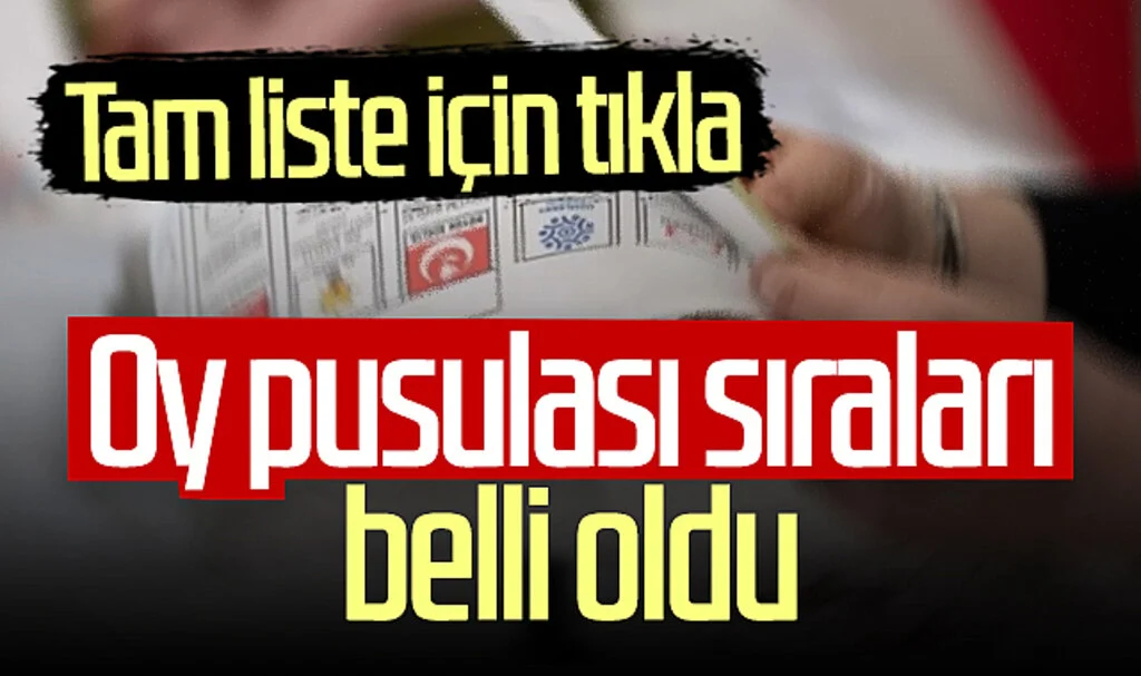2024 Yerel Seçimlerinde partilerin oy pusulasındaki sıraları belli oldu! İşte tam liste...