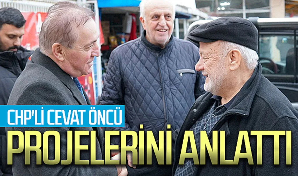 CHP Samsun Büyükşehir Belediye Başkan Adayı Cevat Öncü, pazarda projelerini anlattı