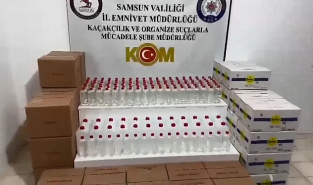Kaçak ve sahte alkol üretimini engellemek için Samsun’da “Çengel-6” Operasyonu
