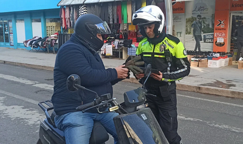 Samsun Bafra'da motosiklet denetimi
