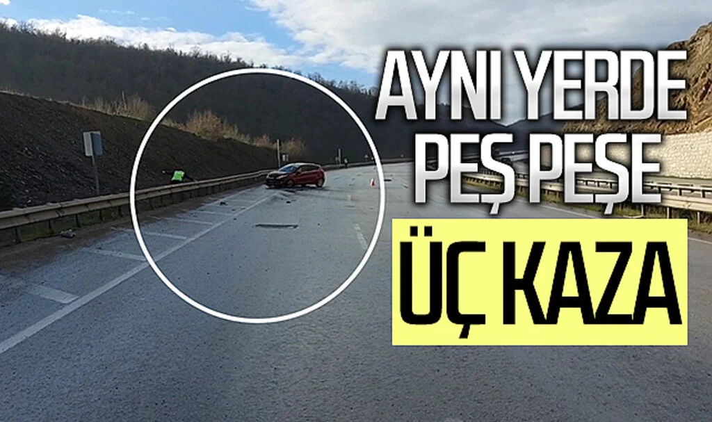 Samsun'da aynı yerde peş peşe üç kaza: Kaza anı kamerada