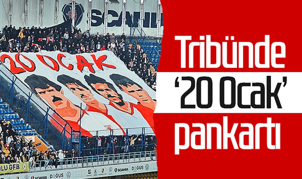 Samsunspor tribünlerinden 20 Ocak pankartı