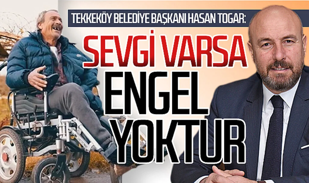 Tekkeköy Belediye Başkanı Hasan Togar tekerlekli sandalye hediye etti