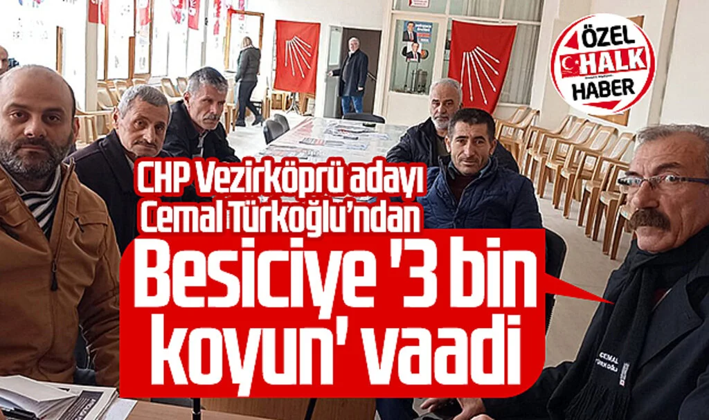 CHP Vezirköprü Belediye Başkan Adayı Cemal Türkoğlu'ndan Besiciye '3 bin koyun' vaadi