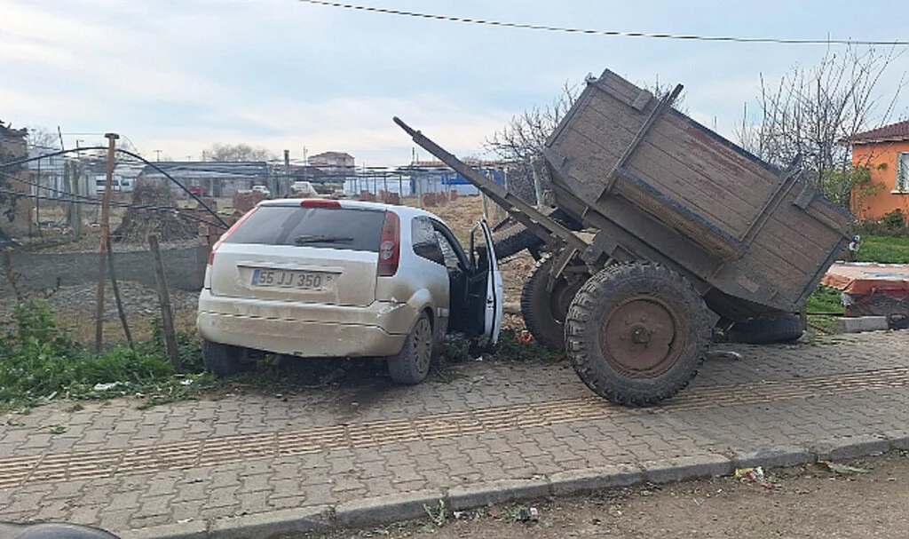İki otomobilin çarpıştığı bir kazada bir kişi yaralandı
