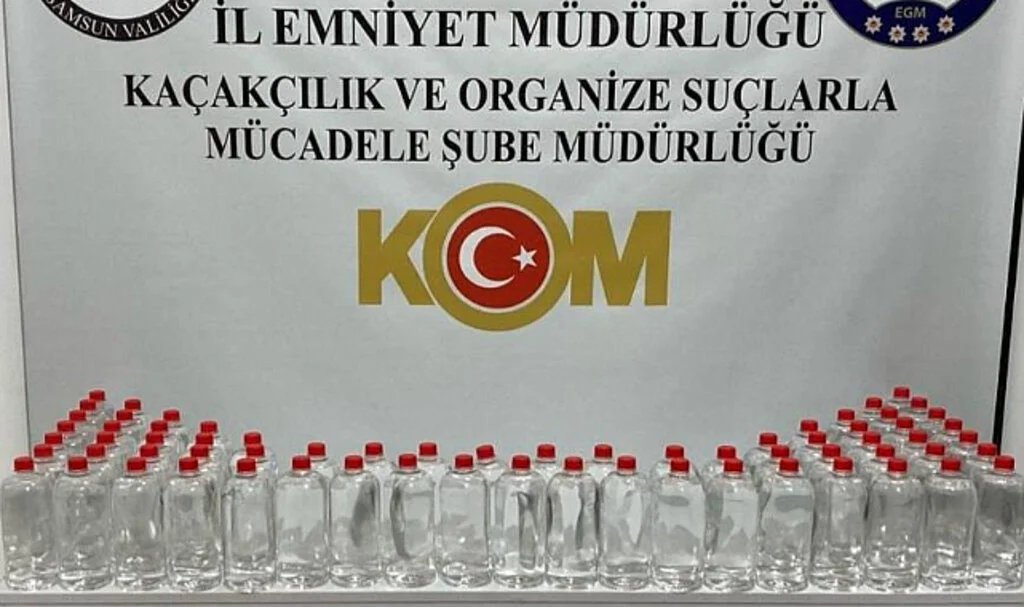 Samsun'da 160 litre etil alkol ele geçirildi