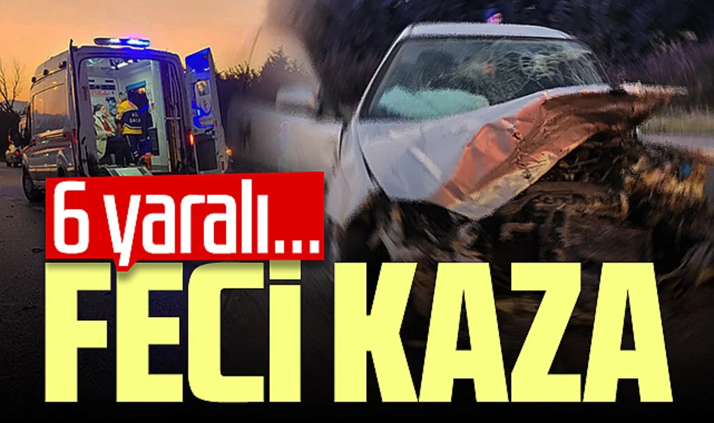 Samsun'da feci kaza! İki araç çarpıştı! 6 yaralı...