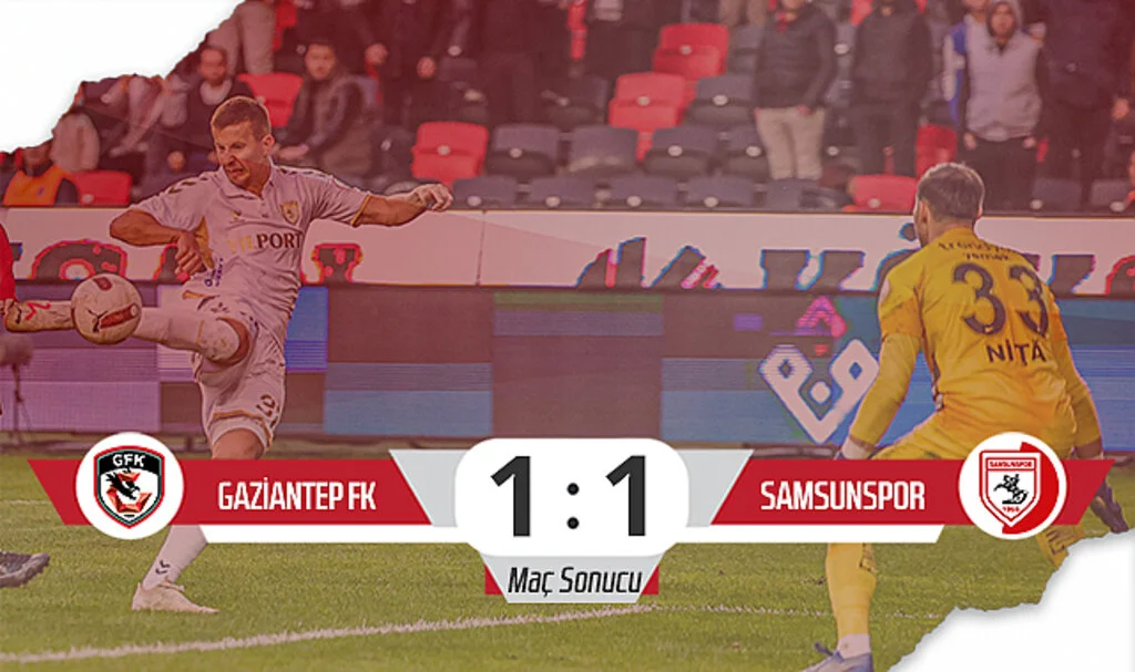 Son Dakika! Gaziantep FK: 1 - Samsunspor: 1 (Maç Sonucu)