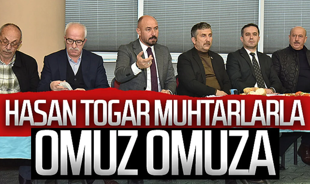 Tekkeköy Belediye Başkanı Hasan Togar muhtarlarla omuz omuza