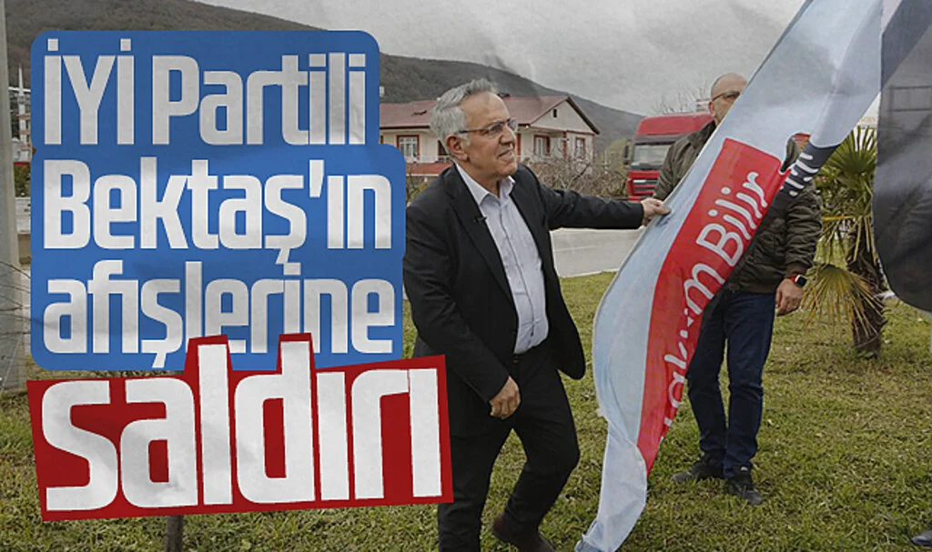İYİ Parti Atakum Adayı Adem Bektaş'ın afişlerine saldırı 