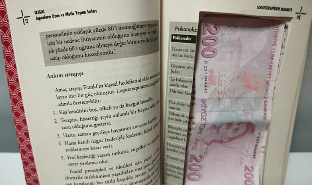 Samsun'da kitabın arasına gizlenmiş 46 adet 200 TL'lik banknot ele geçirildi