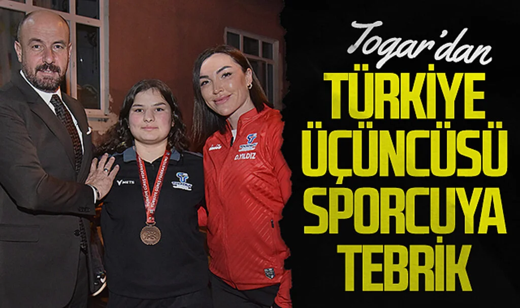 Tekkeköy Belediye Başkanı Hasan Togar'dan Türkiye üçüncüsü sporcuya tebrik