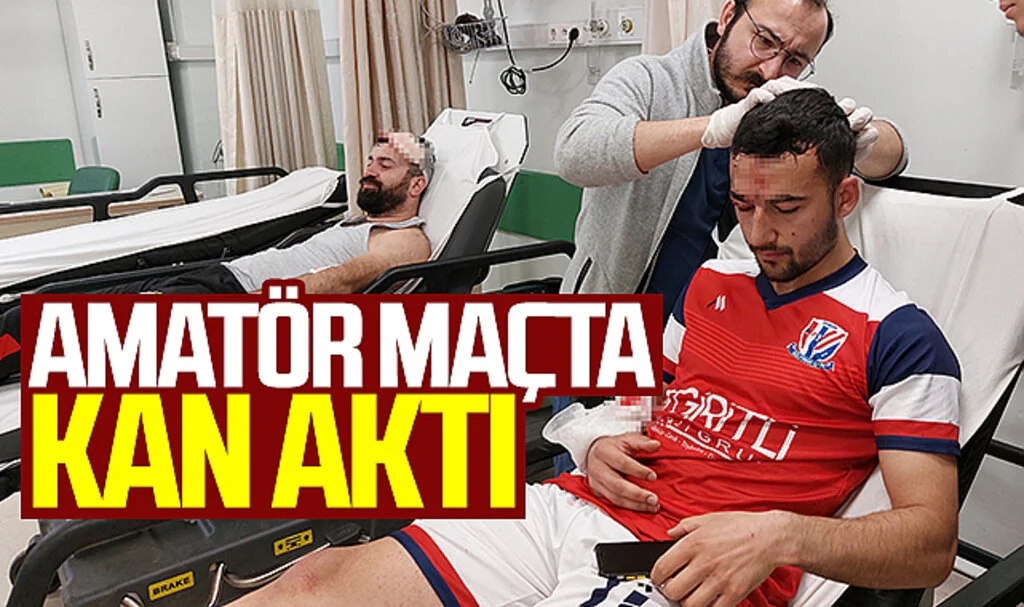 Amatör Maçta Kafa Kafaya Çarpışma: Futbolcular Kanlar İçinde Hastanelik Oldu