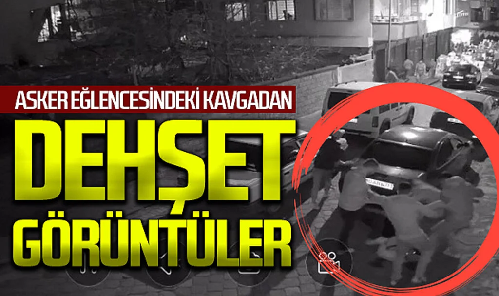 Asker eğlencesindeki kavgadan dehşete düşüren görüntüler
