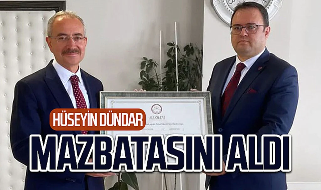 Çarşamba Belediye Başkanı Hüseyin Dündar, mazbatasını aldı
