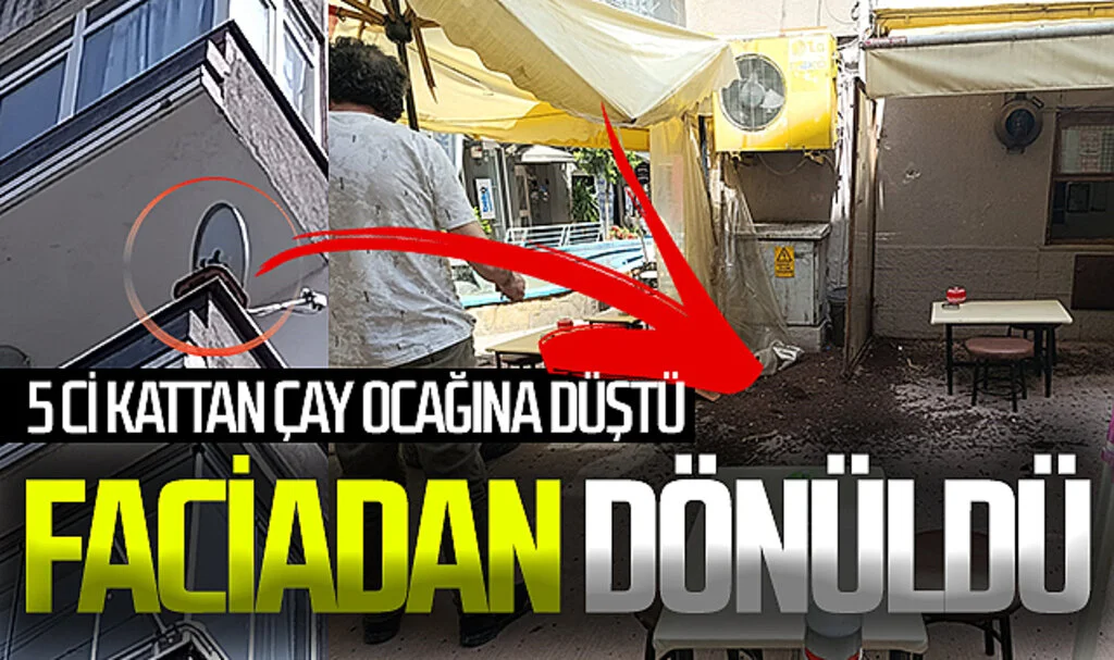 Çay Ocağı Önüne Düşen Saksı Az Kalsın Faciaya Yol Açıyordu